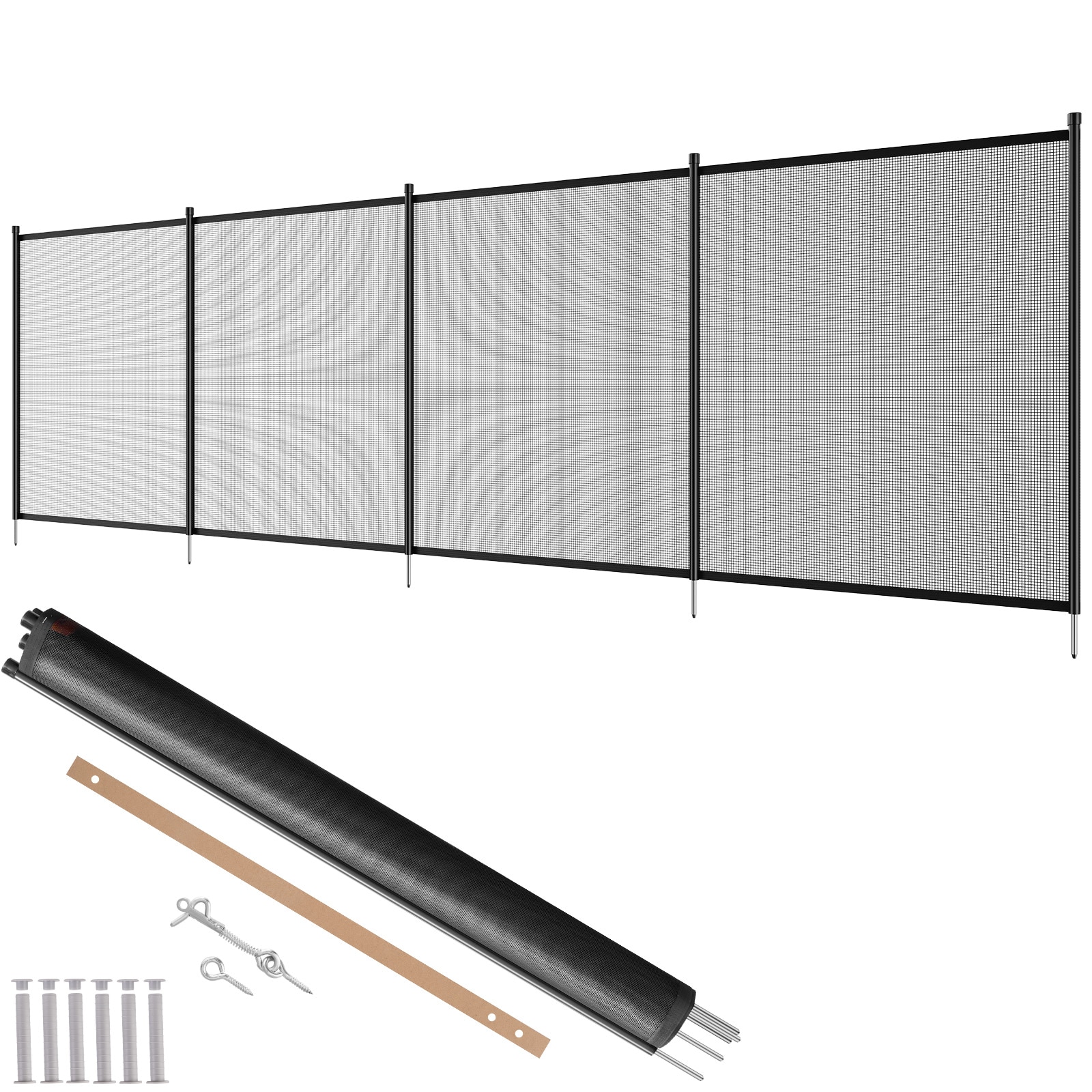 Pool Fence, 4 X 12 FT Pool Fences For Inground Pools, Removable Child Safety Pool Fencing, Easy DIY Installation Swimming Pool Fence, 340gms Teslin PVC Pool Fence Mesh Protects Kids And Pets_maomaolike.com